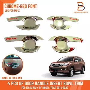 Handle Bowl Inner Cover Trim For Isuzu MU-X SUV LS 2014-2019 Chrome Red 4 Doors - Picture 1 of 6