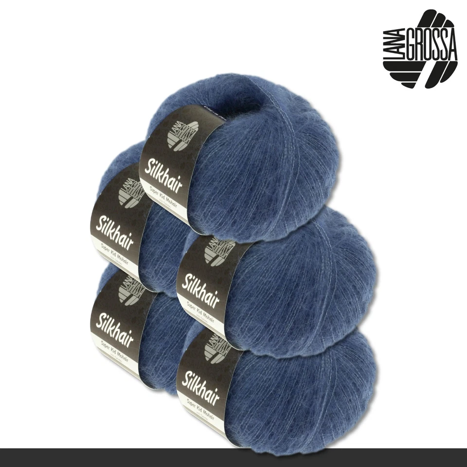 Lana Grossa 5 X 25G Silkhair Hilo Mezcla Lana Tejer 79 Colores - Imagen 1 de 1