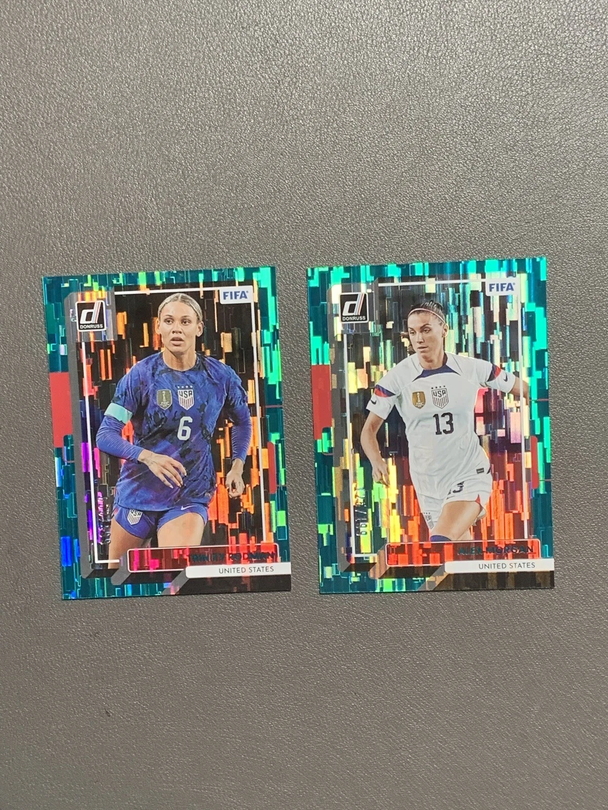 2022 Donruss Soccer TRINITY RODMAN ALEX MORGAN Teal Foil /199 Lot2 USWNT!