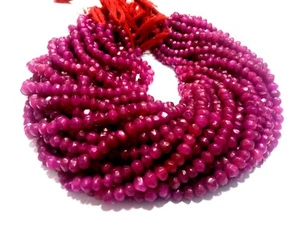 PERLINE PIETRA PREZIOSA RUBINO ROSA TAGLIO SFACCETTATO 5,5-6 MM 13" POLLICI 1 RUBINO ROSA FILO - Foto 1 di 10