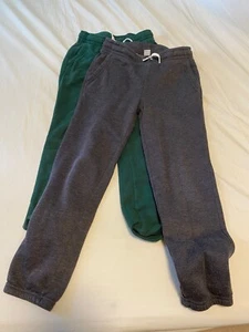 Two Pair Kids old Navy Size 8 (M) Stretch Sweatpants Grey And Green - Picture 1 of 6