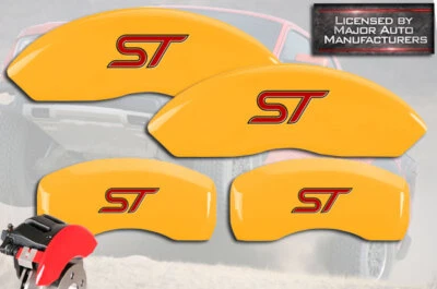 2020-2021 Ford Explorer "ST" Front + Rear Yellow MGP Brake Disc Caliper Covers - Изображение 1 из 4