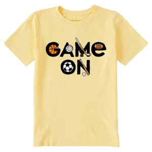 Life Is Good. Kids Sport Game On SS Crusher Tee, Sandy Yellow - Picture 1 of 2