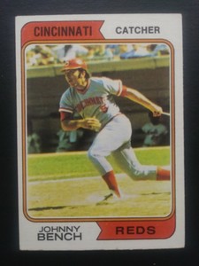 1974 Topps # 10 Johnny Bench  Baseball Cards, EXMT+, Reds