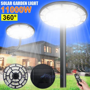 11000W 360° Commercial Solar Street Light LED Outdoor Garden Dusk Dawn Lamp+Pole - Picture 1 of 122
