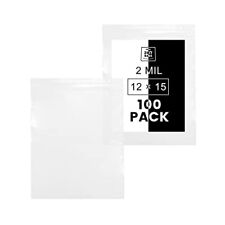 100ct 12" X 15" Reclosable Zip Poly Bags 2 Mil BPA-Free Clear Durable Packagi...