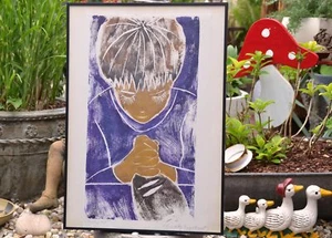 Preghiera da tavolo di Elisabeth Engelhardt quadro originale - Foto 1 di 8