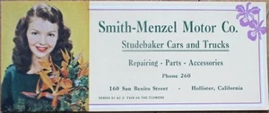 Hollister, CA 1951 Studebaker Car Advertising Blotter w/Pinup Woman - 'Vickie' - Picture 1 of 1