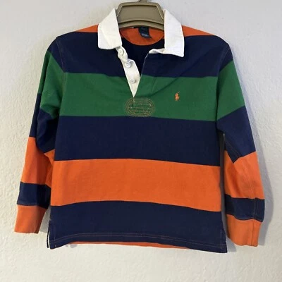 Vintage 90s Polo Ralph Lauren Shirt Rugby Long sleeve Multicolor Size S (18/101) - Image 1 of 4