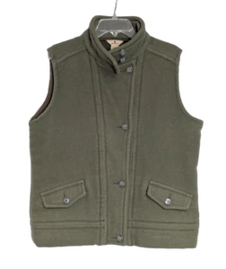 Woolrich Womens Thick Wool Vest Large Olive Green Outerwear FREE SHIPPING - Picture 1 of 10