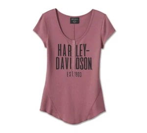 Ladies Harley-Davidson T-Shirt - Cali Henley - Berry - Size Small - NEW RRP £60 - Picture 1 of 2