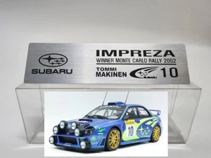 1/18 Subaru Impreza Rally WRC Engraved Metal Name Plate Plaque for Scale Models - Picture 1 of 15