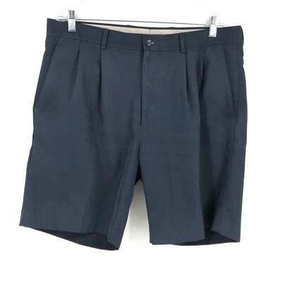 Pantalones Cortos Louis Raphael Para Hombres 38 Azul Golf Plisado Chino Bolsillos Preppy Foto 1 de 4