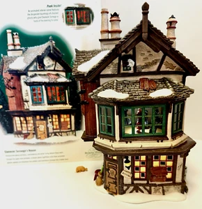 Dept 56 Animated EBENEZER SCROOGE'S HOUSE 58490 Dickens A Christmas Carol - Picture 1 of 17