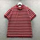 Eddie Bauer Polo Shirt Men's Large L Short Sleeve Striped Red