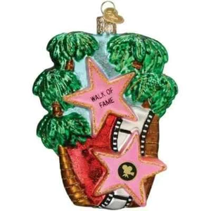 Antiguo Mundo Navidad HOLLYWOOD PASEO DE LA FAMA (36344) Adorno de Vidrio con Caja OWC - Imagen 1 de 4