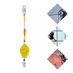23ft Self Retracting Lifeline Lanyard Fall Arrester Protection+Hook Rope 330lbs - Picture 1 of 16