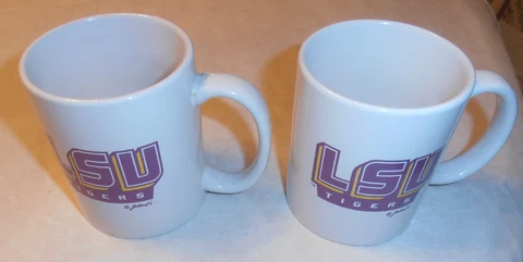 2- VINTAGE LSU TIGERS COFFEE MUG LOT Cover