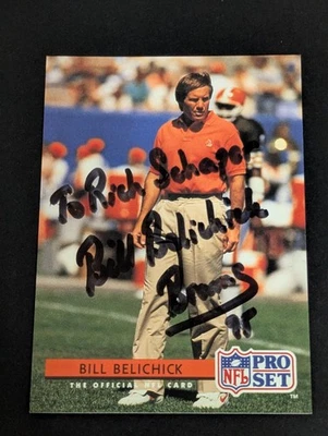 Bill Belichick Autographed 1992 Pro Set Card #144 Auto W/ Personalized Inscript - Image 1 of 2