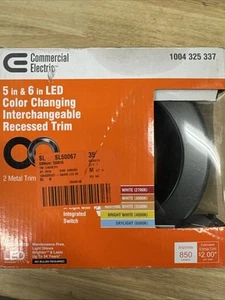 Commercial electric recessed LED light trim with color-changing temperature, in - Picture 1 of 4