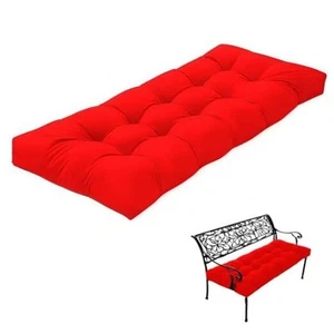 Indoor/Outdoor Bench Cushion Cotton Garden Furniture Loveseat 39.3*19.6in Red - Picture 1 of 7