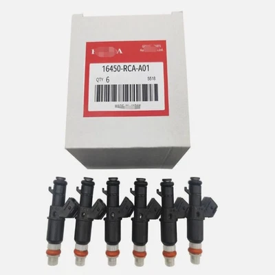 OEM 6X FUEL INJECTORS 16450-RCA-A01 FOR 2005-2017 Honda Odyssey 3.5L= - Image 1 of 4
