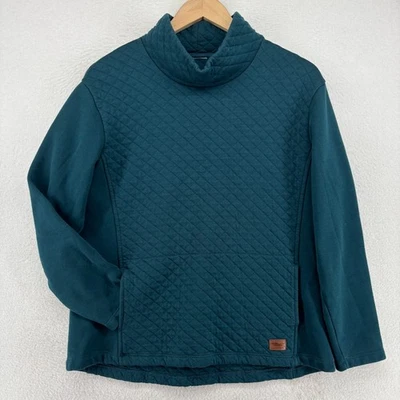 LL BEAN Sudadera Mujer S Diamante Acolchada Cuello Imitado Pullover Azul Foto 1 de 4