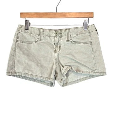 Vtg LEI Shorts Juniors 5 Low Rise Light Green Corduroy Hot Pants Cotton Y2K 90s - Image 1 of 4