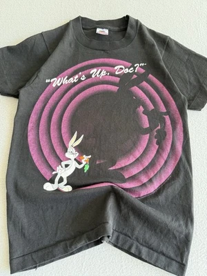 Bugs bunny shadow Shirt Youth XL Extra Large Black Looney Tunes Single Stitch - Image 1 of 4