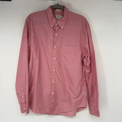 J. Crew Slim Secret Wash Cotton Poplin Shirt Men's Size L Maroon Eoe Style BJ742 - Image 1 of 4