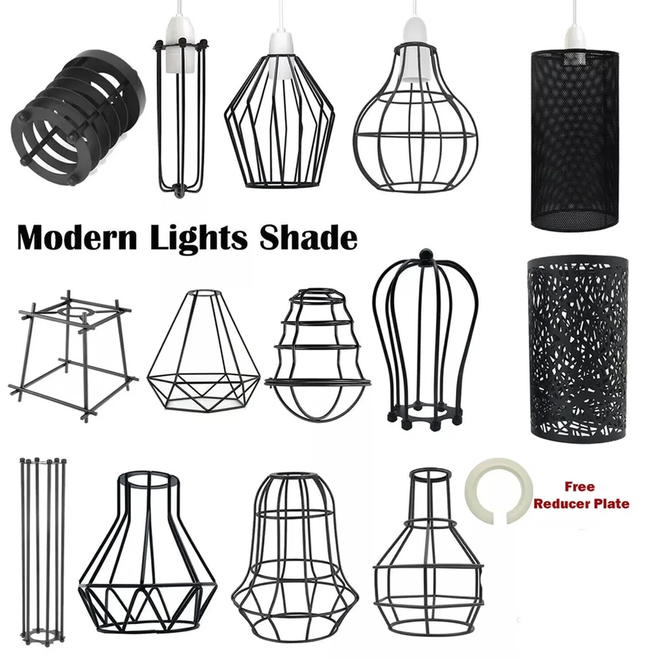 Vintage Cage Metal Pendant Light Shade Wire Cage Ceiling Industrial lampshade - Image 1 of 4