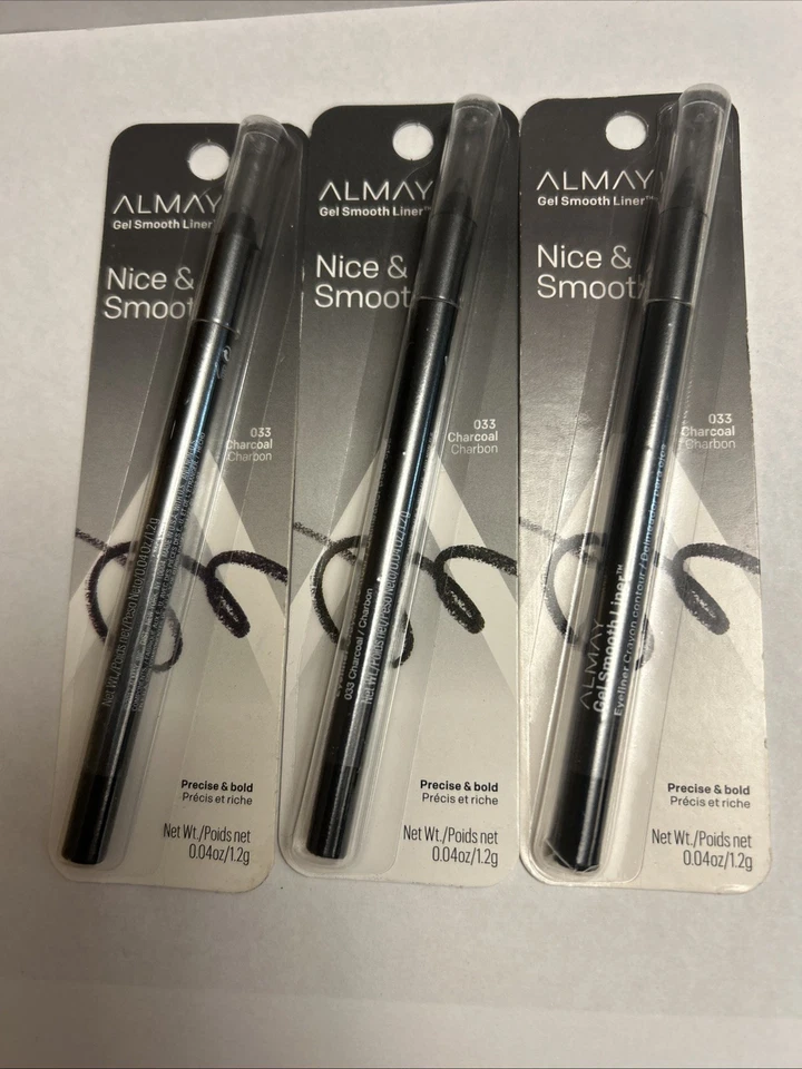 4 Packs Almay Nice & Smooth Gel Smooth Eyeliner Pencil Hazel Eyes #033 CHARCOAL - Image 1 of 1