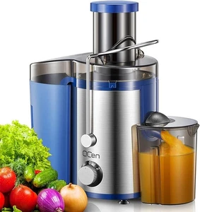 Qcen Juicer Machine 800W Centrifugal Juicer Extractor Wide Mouth 3” Feed - Blue - Picture 1 of 5