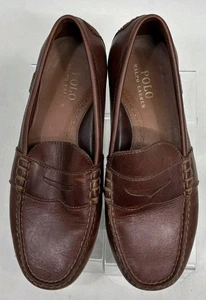 POLO Ralph Lauren Men's Reynold Brown Mocassin Driving Loafers Size US 9D Shoes - Picture 1 of 14