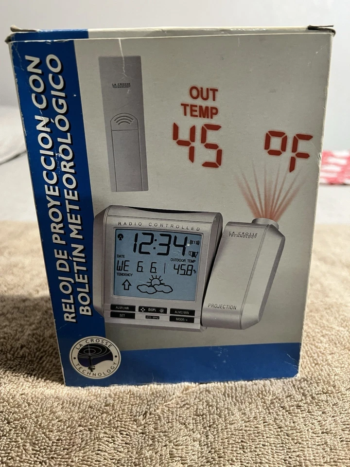 WT-5432 Radio Controlled Projection Alarm Clock Weather Forecast L.L. Bean New - Image 1 of 1