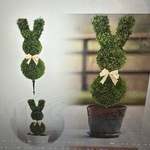 2 - 35” Topiary Bunny GREEN Shrub Tree - Picture 1 of 4