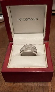 Diamond Simulated Men's Band Ring 925 Silver White Gold Plated - Picture 1 of 6