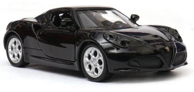 Welly Alfa Romeo 4C Negro 1:34 1:39 Escalas 4.5 Pulgadas EE. UU. ARANCELES DE IMPORTACIÓN PAGADOS Foto 1 de 4