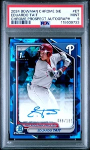 2024 Bowman Chrome Sapphire Edition Eduardo Tait Prospect Autograph /199 PSA 9 - Picture 1 of 2