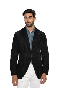 6500$ ISAIA Black Jacket Sport Coat Suede 100% Lambskin  38 US / 48 EU - Picture 1 of 8