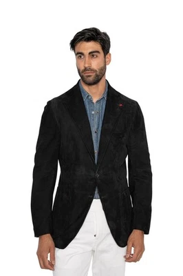 6500$ ISAIA Black Jacket Sport Coat Suede 100% Lambskin  38 US / 48 EU - Image 1 of 4