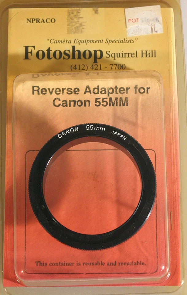 REVERSE ADAPTER FOR FOR CANON 55MM - Image 1 of 1