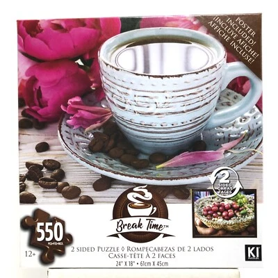 Coffee Puzzle 2 Sided 550-Pieces Includes Poster Break Time by KI Puzzles - Image 1 of 4
