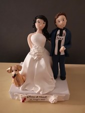 CAKE TOPPER MATRIMONIO SPOSI WEDDING REALIZZATO A MANO IN FIMO PERSONALIZZABILE