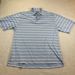 Footjoy Poloshirt Stretch Performance Herren Xl Blau Streifen Print Golf - Bild 1 von 8