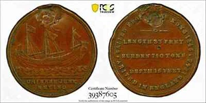 CHINA Coin 1848.First Vessel,Hong Kong to England.Keying Voyage TOP 5 大清 耆英號 - Picture 1 of 1