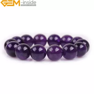 Brazalete Brazalete Natural Púrpura Amatista Cuarzo Cuentas Elástico Pulsera Chakra 7.5" - Imagen 1 de 47