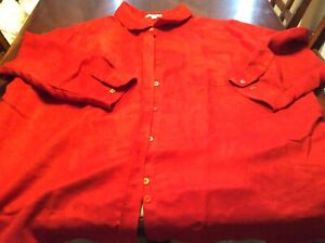 Red Woman Within Long Sleeve Faux Suede Blouse 4x