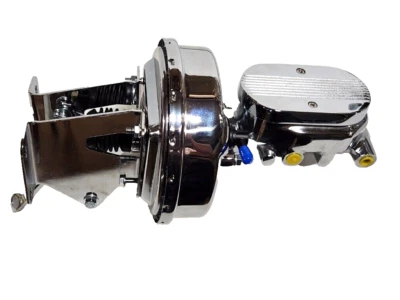 Soporte de refuerzo de freno eléctrico cromado de 7" para Jeep CJ7 CJ5 1974-86 cromo maestro Foto 1 de 4