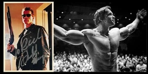 ARNOLD BLACKWARZZENEGGER - HOLLYWOOD Fotografía Firmada AUTÓGRAFO Terminator T2 - Imagen 1 de 3